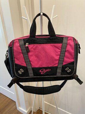 Vintage OGIO Women’s Laptop Messenger Bag Pink Black Y2K Tech Case Fits 17”